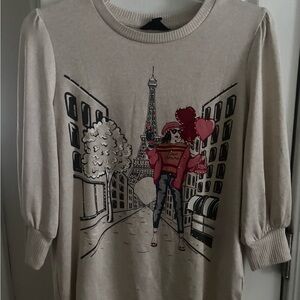 Stylish Cream Graphic Sweater